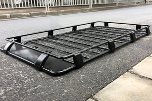 Portaequipajes Trasero y Barra de Techo de Acero HFTM para SUV, Compatible con Jeep Grand <span class=keywords><strong>Cherokee</strong></span> 2017, Capacidad de 300 kg, para Campismo al Aire Libre - Product Image 4
