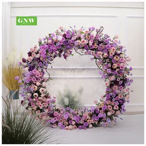 GNW forniture per matrimoni su misura disposizione dei fiori decorativa artificiale ricevimento luna cancello palcoscenico cornice cornice arco