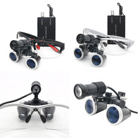2.5X 3.5X Dental Headlights Magnifying Wearable Glasses Loupes With 5W LED Spotlight Headlight