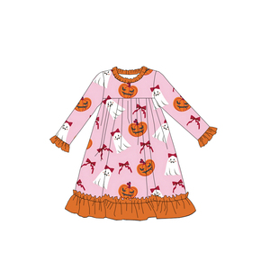 Babylovey Camicia <span class=keywords><strong>da</strong></span> <span class=keywords><strong>Notte</strong></span> <span class=keywords><strong>per</strong></span> Bambina in Fibra di Bambù con Maniche Lunghe e Volant, Design Personalizzato di Alta Qualità <span class=keywords><strong>per</strong></span> Halloween - Product Image 6