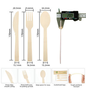 Cubiertos Desechables de Bambú Premium Ecológicos de Lujo para Fiestas, Escuelas, Biodegradables, Compostables, Clásicos y Tradicionales para Cocinas - Product Image 2