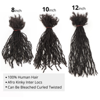 Orientfashion Extensiones de Cabello Humano Virgen 100% con Cutícula Alineada, Microlocs de 0.2cm, Interlocks