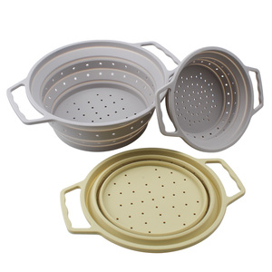 Factory Price BPA-free Vegetable Washing Silicone Collapsible Colander Strainer Basket <b>Set</b> With Handles <b>Kitchen</b> <b>Accessories</b> - Product Image 6
