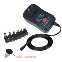 Adaptateur d'alimentation multifonctionnel 30W 3-12V à tension réglable Alimentation DC Plug in PC Matériau ignifuge, pc Matériau ignifuge
