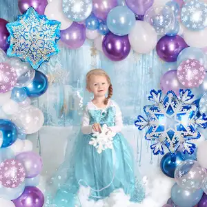 Compleanno Set forniture decorazione moda ragazza principessa Elsa Frozen fiocco di neve palloncini per feste a tema