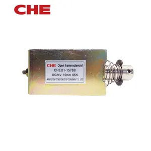 CHEO1-1578B 6VDC 12VDC 24V 또는 48VDC 10mm 스트로크 5v 200 n 오픈 프레임 푸시-풀 타입 솔레노이드 dc 12v