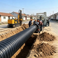 Tubería de Drenaje de HDPE Reforzada con Cinta de Acero de Grado Industrial para Sistemas de Gestión de Aguas Residuales y Pluviales