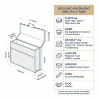 FUSSEN Boîte cadeau en carton rigide magnétique personnalisée avec logo imprimé en denim, style jean, pour emballage de vêtements