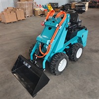 Minicargadora con Ruedas y Capacidad de Carga de 360 kg, Minicargadora con Operador a Bordo, Suministro de Fábrica para Proyectos de Equipamiento Agrícola