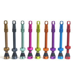 Valves tubeless Presta avec clé à rayons intégrée et capuchons de retrait du noyau de valve, pour <span class=keywords><strong>VTT</strong></span>, vélo de route et vélo de gravier, en aluminium 7075 - Product Image 1