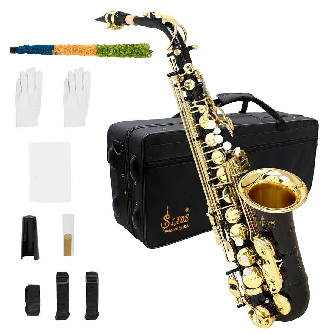 SLADE Black Gold Alto Saxophone - Complete Set for Beginners