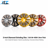 Disques de meulage diamantés à liaison métallique haute performance, 10 segments, 3 pouces, 6 unités # -400 #   Grit pour la suppression de l'époxy sur le béton, personnalisable