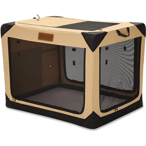 Collapsible <strong>Soft</strong> <strong>Dog</strong> <strong>Crate</strong> for Large <strong>Dogs</strong> 4Doors Foldable Travel Cat Kennel with Durable Mesh Windows Indoor Outdoor Pet Cage - Product Image 2