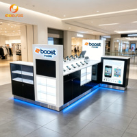 Kiosco Personalizado para Centro Comercial, Kiosco para Tienda de Teléfonos Móviles, Exhibidores de Teléfonos Celulares con Iluminación LED para Tiendas Minoristas