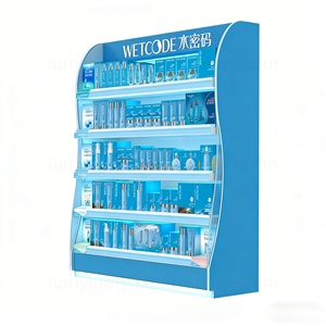 Exhibidores de Piso de Madera con Diseño Personalizado y Luz LED para Marcas de Cuidado de la Piel, Estante Cosmético Personalizado para Tiendas Minoristas y Boutiques - Product Image 6