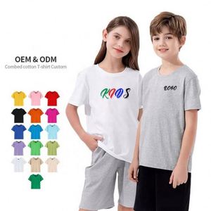 Healthy Fabric 100%Cotton Kids Round Neck T <b>Shirts</b> Soft Comfortable Custom Logo 200G Children's T <b>Shirts</b> for Unisex - Product Image 1