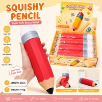Squishy géant en forme de crayon de Noël à remontée lente, jouets à presser, Squishy géant en forme de crayon en stock, emballé en coffret cadeau
