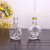 Mini bouteilles d'alcool en verre transparent de 1 oz Mini bouteilles de whisky 30ml 50ml Petite bouteille d'alcool à vin avec bouchon hermétique