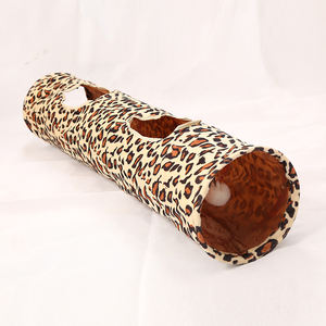 Túnel de peluche de leopardo para gato, juguete para mascotas, venta al por mayor en stock, entrega rápida - Product Image 2
