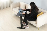 Table de lit réglable en hauteur ADA Medical, table de chevet mobile pneumatique, bureau debout pour ordinateur portable