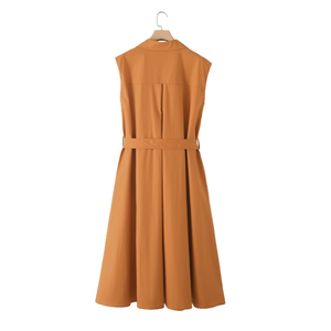 Nuovo prodotto estivo alla moda Casual donna indossa cintura <span class=keywords><strong>senza</strong></span> <span class=keywords><strong>maniche</strong></span> semplice e alla moda con scollo a V con abito stile <span class=keywords><strong>camicia</strong></span> - Product Image 3