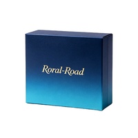 Caja Cosmética Plegable de Cartón Personalizada, Estampado en Caliente Dorado Royal-Road y Grabado en Relieve Azul, Empaque de Maquillaje Reciclable para Cuidado de la Piel