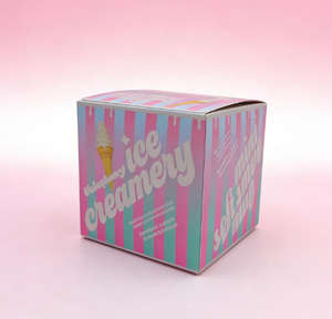 Boîte mystère personnalisée en carton avec bande de déchirement pour mini-tasses à glace molle imprimées sur mesure - Product Image 5
