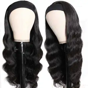 Human Hair Wig Cheap Full Machine Made Headband Wigs None Lace Head Band Wig Wholesale 100% Body Wave Brazilian for Women Long