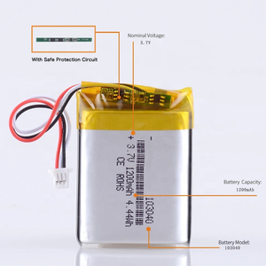 Paket baterai Li-ion Ion Lithium polimer isi ulang 103040 <span class=keywords><strong>3</strong></span>.7 1200 383040 483040 583040 683040 4.44Wh 783040 mAH - Product Image 2