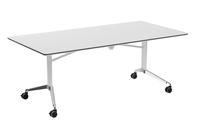 Tables de conférence pliantes de spécialité, ovales, en forme de bateau et rectangulaires, mobiles, modulables, avec roulettes, multifonctionnelles, à double colonne