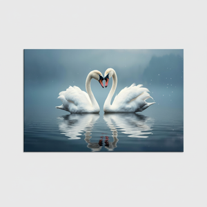 Romantic Birds in Love Printed Canvas Artwork - Two Swans Design,<b>WRAPPED</b> CANVAS - Product Image 2