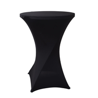 Vente en gros couleur Pure élastique rond ajusté fête utilisation en plein air Cocktail Spandex couverture de Table nappe