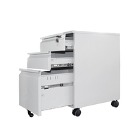 Meuble de rangement mobile moderne à 3 tiroirs en acier verrouillable, grande capacité, durable, pour chambre, bureau à domicile, hôtel, salle de sport, école, salon
