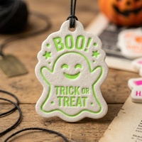 Étiquettes suspendues Halloween phosphorescentes en relief pour décorations fluorescentes, ornements de fête, décoration fantôme, sorcière et citrouille en relief profond