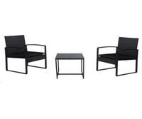 Conjunto de Comedor de Mimbre Moderno para Balcón Pequeño, 7 Plazas, 3 Piezas, Resistente al Agua, para Jardín y Patio