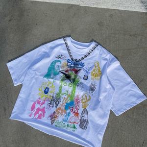 Camiseta Corta Holgada de Estilo Vintage con Hombros Caídos, 100% Algodón, Tejida, Ecológica, con Logotipo Personalizado, Impresión Digital y Dobladillo Cortado - Product Image 1