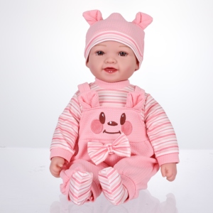 Poupée Reborn Personnalisée DEAR BEI 43cm Noire, Modèle Jouet, Cheveux Afro, Réaliste, en Vinyle et Peluche Douce, Jouet Lumineux (17 Pouces), Mini Dessin Animé pour Filles - Product Image 1