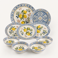 Service de vaisselle moderne incassable en mélamine de qualité alimentaire, assiettes et bols de luxe en mélamine, vaisselle pour restaurant et maison