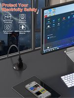 Prise de table à encastrer 20W/65W PD à charge rapide pour hôpital, 2 prises CA et 4 ports USB pour la maison/le bureau