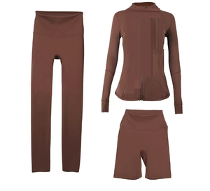 S-3XL all'ingrosso giacca sportiva da <span class=keywords><strong>donna</strong></span> abbigliamento Yoga Leggings tuta Lulu stesso stile corsa <span class=keywords><strong>Fitness</strong></span> Yoga tuta sportiva Set 3 pezzi - Product Image 3