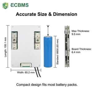 מערכת ניהול סוללות (<span class=keywords><strong>BMS</strong></span>) של ECBMS, 3S 4S <span class=keywords><strong>6S</strong></span> 7S, 12V 24V, LiFePO4 <span class=keywords><strong>Li-ion</strong></span>, 20A 40A, איזון מהיר, חיישן טמפרטורה כפול, לאופניים חשמליים ושימושים נוספים. - Product Image 4