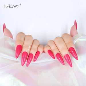 <span class=keywords><strong>Faux</strong></span> <span class=keywords><strong>ongles</strong></span> en ABS à presser, couleur unie brillante, longs et pointus, prix d'usine - Product Image 4