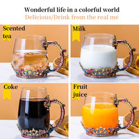 Tasse à café avec couronne en verre, 250 ml, usine chinoise, vente en gros, pour thé au lait, tasse d'eau style européen