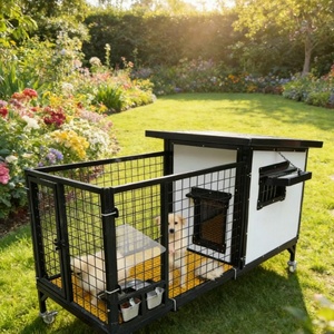 Abri pour animaux <span class=keywords><strong>de</strong></span> compagnie en métal ondulé pour l'extérieur - Esthétique industrielle avec isolation phonique contre la <span class=keywords><strong>pluie</strong></span> - Product Image 2