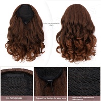 Perruque queue de cheval synthétique en fibre haute température pour femmes européennes et américaines, extension de cheveux courts bouclés et volumineux style Yaki