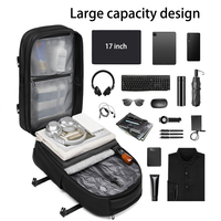 Ransel Perjalanan Kompresi Vakum yang Dapat Diperluas dengan Lapisan Tertutup yang Dapat Dilepas, Anti Maling TSA, Kapasitas Besar, untuk Laptop dan Bisnis