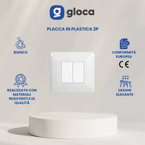Plaque d'interrupteur mural Gloca 2 Gang en plastique blanc 2P, installation facile, compatible avec Matix - Product Image 3