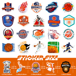 สติกเกอร์บาสเก็ตบอลลายกราฟฟิตี สไตล์อเมริกัน สำหรับกีฬาใหม่ NBA ลายดาวบาสเก็ตบอล - Product Image 4