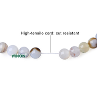 Vente en gros professionnelle de tasbih musulman pour hommes en agate bleue et blanche naturelle de 10 mm, 33 perles, misbaha turque, cadeau de Ramadan et de l'Aïd