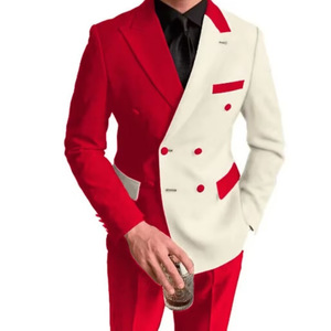 Traje de doble botonadura para <span class=keywords><strong>hombre</strong></span>, traje ajustado sólido, chaqueta y pantalones de vestir, de 2 piezas trajes de <span class=keywords><strong>boda</strong></span>, ropa de novio para <span class=keywords><strong>hombre</strong></span> - Product Image 3